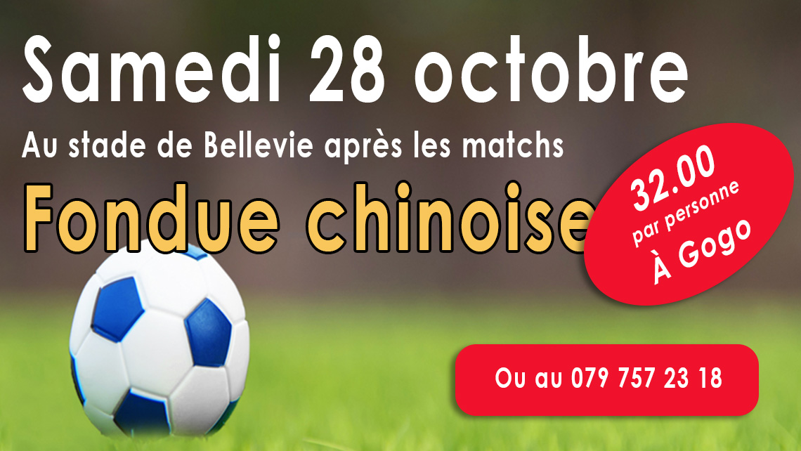 Fondue chinoise le 28 octobre au stade de Bellevie