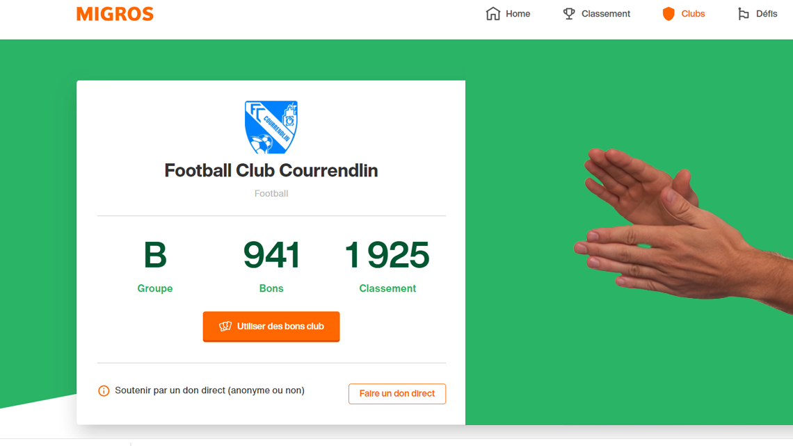 Merci et... continuez ! Support your sport de la Migros